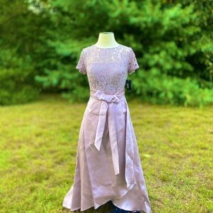 IGNITE | Lace Hi-Lo Dress w/ Mikado Skirt